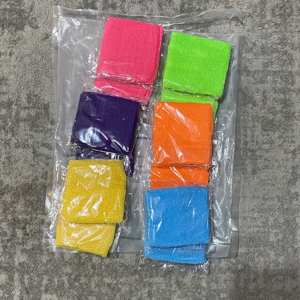 🔥4/20!  NWT 6 pairs of Colorful sweatbands/Wristbands.